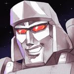  bad_id bad_pixiv_id face grin male_focus maou_alba megatron night night_sky robot sky smile solo star_(sky) starry_sky transformers 