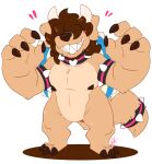 3_toes 4_fingers accessory ahmedz alpha_channel anthro armband big_hands blue_shell brown_claws brown_hair brown_nipples brown_nose canid canine canis claws collar domestic_dog feet fingers furgonomics grin hair hair_over_eyes horn hybrid koopa lilchu male mammal mario_bros nintendo nipples pose scalie shadow sharp_teeth shell simple_background smile solo spiked_armband spiked_collar spiked_shell spiked_tailband spikes spikes_(anatomy) tail tail_accessory tailband teeth toes transparent_background
