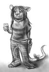  alcohol angry beverage bottle clothed clothing female greyscale grumpy mammal monochrome norve piercing plain_background rat ratcat ratte rodent sketch stare 