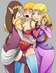  3girls blonde_hair blue_eyes blush breasts brown_hair cameltoe elbow_gloves gloves group_sex incest leggings multiple_girls nipples ocarina_of_time open_mouth pointy_ears princess_zelda pussy selfcest skyward_sword the_legend_of_zelda the_legend_of_zelda:_ocarina_of_time the_legend_of_zelda:_skyward_sword the_legend_of_zelda:_twilight_princess thighhighs threesome time_paradox twilight_princess wulfsaga yuri zelda_musou 