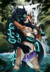 absurd_res anthro areola arm_grab bioluminescence blush bodily_fluids breasts brown_body brown_fur brown_hair cephalopod chin_grab circle_eyebrows claws coleoid countershading cum cum_on_penis duo ear_piercing eyebrows eyes_closed facial_piercing female fingering freckled_face freckles fur genital_fluids genitals glowing hair head_tentacle hi_res highlights_(coloring) hybrid jewelry kiss_on_lips kissing knot knotted_penis lake lifted lip_piercing male male/female mammal marine markings mollusk multicolored_body multicolored_fur multicolored_hair mustelid navel necklace neryth_(zombiecowherd) nipples nude nude_anthro nude_female nude_male octopodiform octopus otter otter_tail penis piercing precum pseudo_hair red_highlights reptile riley_delmare ring_(marking) river_otter rock scalie short_hair size_difference snake spuydjeks suction_cup tail tail_coil tail_markings tail_wrapped_around tendrils tentacle_hair tentacles thalassophilia_(zombiecowherd) vaginal_fluids water waterfall wet white_body white_fur
