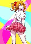  chiyozaka kagerou_project kisaragi_momo long_hair orange_eyes orange_hair side_ponytail skirt solo 