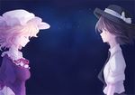  blonde_hair bow brown_eyes brown_hair closed_eyes hanada_hyou hat hat_bow maribel_hearn multiple_girls sash tears touhou usami_renko white_bow 