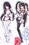  black_hair breasts clock_eyes dakimakura date_a_live dress dual_persona fusai heterochromia legs long_hair looking_at_viewer medium_breasts multiple_views panties red_eyes smile symbol-shaped_pupils thighhighs tokisaki_kurumi twintails underwear yellow_eyes 