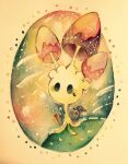  black_eyes commentary_request constellation full_body highres morelull mushroom no_humans painting_(medium) pokemon pokemon_(creature) solid_oval_eyes solo tears traditional_media watercolor_(medium) yukichi_0611 