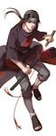  akatsuki_(naruto) black_hair kebei long_hair male_focus naruto naruto_(series) naruto_shippuuden red_eyes uchiha_itachi weapon 