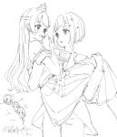  5girls ascot bare_shoulders bob_cut carrying ceras_yanagida_lilienfeld cho_toutoi_love commentary_request crying dress flying_sweatdrops frilled_ascot frills greyscale hair_ornament half_updo hino_(hinonoq) inverted_bob jacket kachimachi_kosuzu link!_like!_love_live! love_live! maid maid_headdress medium_dress monochrome multiple_girls murano_sayaka nervous_smile off-shoulder_dress off_shoulder open_mouth osawa_rurino pants prince princess princess_carry short_hair shout_lines simple_background smile squeans star_(symbol) star_hair_ornament streaming_tears sweatdrop tears tiara virtual_youtuber white_background yugiri_tsuzuri yuri 