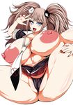  1girl breasts character_request danganronpa enoshima_junko gigantic_breasts nail_polish necktie panties t-heaven twintails underwear 