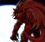  animal_ears bad_id bad_pixiv_id fur glowing glowing_eyes grubitsch_grady long_hair looking_back male_focus oekaki red_hair solo spoilers tail the_demonata wao_n werewolf yellow_eyes 