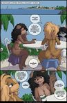  anthro blonde_hair blue_eyes breasts brown_eyes butt canine comic dialog dog english_text feline female fur green_eyes hair jay_naylor mammal nipples nude open_mouth rodent text 