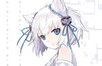  animal_ears blue_eyes cat_ears original short_hair solo tokiti white_hair yumeko_(tokiti) 