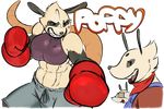  boxing_gloves female mammal marsupial muscles muscular_female opossum poppy poppy_opossum_(character) smile text tinder 