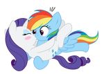  absurd_res alpha_channel blush equine female feral friendship_is_magic hi_res horn horse kissing lesbian mamandil mammal my_little_pony pegasus pony rainbow_dash_(mlp) rarity_(mlp) unicorn wings 