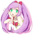  bad_id bad_pixiv_id bow copyright_name dress gosunago green_eyes hair_bow hair_ornament hair_ribbon hand_on_own_cheek idol long_hair looking_at_viewer manaka_lala open_mouth pretty_(series) pripara purple_hair ribbon simple_background solo twintails wrist_cuffs 