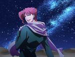  desert gakuran jojo_no_kimyou_na_bouken kakyouin_noriaki male_focus nakumonaga_uma night red_hair scarf school_uniform solo 