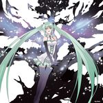  aqua_eyes aqua_hair bad_id bad_pixiv_id choco_(pixiv) elbow_gloves gloves hatsune_miku long_hair necktie skirt smile solo thighhighs twintails very_long_hair vocaloid whale zettai_ryouiki 