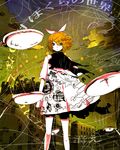  black_eyes blonde_hair hair_ornament hair_ribbon hairclip hashimochi hello_nostradamus_(vocaloid) kagamine_rin ribbon short_hair solo traffic_light vocaloid 