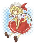  bad_id bad_pixiv_id blonde_hair flandre_scarlet hat nidoro one_side_up ponytail red_eyes short_hair solo touhou wings 