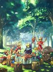  angel_wings barefoot black_wings blonde_hair breath_of_fire breath_of_fire_i breath_of_fire_ii breath_of_fire_iii breath_of_fire_iv breath_of_fire_v dress ershin fairy fairy_(breath_of_fire) forest green_hair headband highres honey_(breath_of_fire) igarashi_youhei long_hair multiple_girls nature nina_(breath_of_fire_i) nina_(breath_of_fire_ii) nina_(breath_of_fire_iii) nina_(breath_of_fire_iv) nina_(breath_of_fire_v) peco_(breath_of_fire) red_wings short_hair tea white_wings wings 