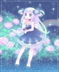  bad_id bad_pixiv_id blue_eyes copyright_request dress flower happy hydrangea inase long_hair rain rainbow solo watering_can 