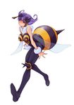  antenna antennae bee bee_girl black_eyes capcom darkstalkers fuyube_rion insect_girl lowres monster_girl purple_hair q-bee short_hair vampire_(game) wings 