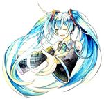  bad_id bad_pixiv_id blue_hair blue_nails closed_eyes detached_sleeves hatsune_miku long_hair madoi_shiroo nail_polish necktie solo twintails vocaloid 