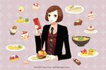  bad_id bad_pixiv_id blazer braid brown_eyes brown_hair cake cream_puff dress_shirt english engrish food french_fries fruit hair_ornament hairclip hamburger holding jacket ketchup macaron multicolored multicolored_nails nail_art nail_polish necktie omelet original pastry ranguage shikanaka shirt short_hair solo strawberry striped sweater_vest 