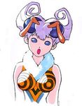  antenna antennae bee bee_girl black_eyes capcom darkstalkers insect_girl lowres monster_girl open_mouth purple_hair q-bee vampire_(game) wings 