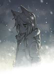 animal_ears bad_id bad_pixiv_id copyright_request expressionless h2so4 jacket looking_away monochrome short_hair sketch snow solo 