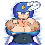  2014 areola big_breasts breasts clothing disembodied_hand erect_nipples female fondling fupoo grope huge_breasts machine mechanical mega_man_(series) nipples robot splash_woman torn_clothing 