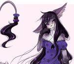  2014 anthro avoid_posting breasts clothed clothing conditional_dnp feline female fur hair long_hair mammal mrawl plain_background purple_eyes solo tuft unknown_species white_background 
