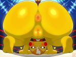 anus anus_blush bedroom_eyes bent_over big_butt black_ear_tips black_sclera blush blushing_at_viewer body_blush butt butt_focus clothing cosplay_pikachu_(character) cosplay_pikachu_(costume) costume dipstick_ears ear_markings female female_(lore) feral fighting_ring generation_1_pokemon genitals heart_eyes heart_symbol hi_res multicolored_ears narrowed_eyes nintendo pikachu pikachu_libre pokemon pokemon_(species) presenting presenting_anus presenting_hindquarters presenting_vulva ritoning8810 seductive shaded solo vulva vulva_blush yellow_body yellow_ears