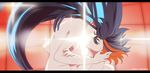  black_hair blue_hair closed_eyes cropped forehead-to-forehead imminent_kiss kill_la_kill kiryuuin_satsuki lee1210 long_hair matoi_ryuuko multicolored_hair multiple_girls nude red_hair short_hair sparkle two-tone_hair yuri 