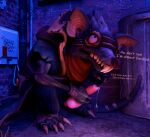 3d_(artwork) 3drats alley animal_genitalia animal_penis anthro balls balls_on_ground bandage blender_(artwork) bodily_fluids canine_genitalia canine_penis claws clothed clothing crouching cum dialogue digital_media_(artwork) erection exhibitionism eyewear flashing forced genital_fluids genitals goggles kerchief knot league_of_legends leaking leaking_cum male mammal masturbation murid murine night outside partially_clothed penis public public_exposure public_nudity rat riot_games rodent skinny smile solo tail tencent text toothy_grin twitch_(lol) voyeur