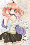  atelier_(series) atelier_escha_&amp;_logy blush brown_skirt character_name choker copyright_name escha_malier green_eyes hat jacket pink_hair sample shirt short_hair skirt solo twintails yukidarumatan 