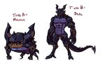  angry anthro breeding_season demon feral lizard muscles reptile rock s-purple scalie scary teeth text 