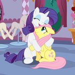 absurd_res equine female feral fluttershy_(mlp) friendship_is_magic hi_res horn horse mamandil mammal my_little_pony pegasus pony rarity_(mlp) unicorn wings 