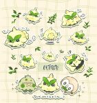  3others 7_ny ? beak bird bird_wings blush browt closed_eyes closed_mouth commentary_request flying highres looking_at_another multiple_others multiple_views no_humans partially_translated plant pokemon pokemon_(creature) rowlet shroomish sound_effects translation_request wings 