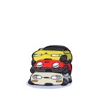  autozam_az-1 car chibi grey_car honda honda_beat kou_(argn21s) mazda motor_vehicle original red_car simple_background sports_car suzuki_(company) suzuki_cappuccino vehicle_focus white_background yellow_car 