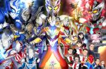  4girls 6+boys absurdres alien arm_guards arm_scarf armor black_skin blue_eyes blue_skin breastplate breasts carmeara character_request check_character circle_arms clenched_hand color_timer colored_skin commentary_request compound_eyes crystal darrgon dorsal_fin elbow_spikes everyone eye_slugger fighting_stance forehead_jewel form_change giant giant_male glowing glowing_eyes glowing_lines gold_aura gold_skin gold_trim gold_vambraces gold_wrist_cuffs gradient_eyes grey_armor guts_hawk highres horns hudram looking_at_viewer medium_breasts multicolored_armor multicolored_eyes multicolored_skin multiple_boys multiple_girls no_mouth no_pupils orange_armor orange_skin purple_lips purple_skin red_skin shafuu_(arrowww12ga) shoulder_armor shoulder_spikes silver_armor silver_bodysuit silver_boots silver_gloves silver_skin solid_eyes spikes studded_armor tokusatsu trigger_dark ultra_series ultraman_tiga ultraman_tiga_(multi_type) ultraman_tiga_(series) ultraman_trigger ultraman_trigger_(glitter_trigger_eternity) ultraman_trigger_(multi_type) ultraman_trigger_(power_type) ultraman_trigger_(series) ultraman_trigger_(sky_type) ultraman_trigger_(trigger_truth) ultraman_z ultraman_z_(original) ultraman_z_(series) white_eyes yellow_eyes 