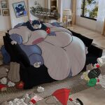 2025 anthro armchair bad_end belly belly_expansion belly_exposed belly_overhang big_belly big_butt big_moobs blue_body blue_fur blue_hair butt chair digital_media_(artwork) donut_(chaoswaffle) dragon expansion fat_rolls feederism feeding feedism funnel fur furniture furred_dragon furred_scalie gluttony growing hair health_play helpless helpless_male hi_res huge_belly huge_moobs immobile looking_at_another male meme mexifurfoof moobs morbidly_obese morbidly_obese_anthro morbidly_obese_male mythological_creature mythological_scalie mythology navel nude obese obese_anthro obese_male overfeeding overstuffed overweight overweight_anthro overweight_male red_eyes scalie slob solo stretch_marks stuffing submissive submissive_male weights