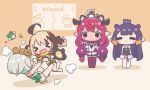  >_< :> :3 absurdres ahoge animal_ears aqua_hair bare_shoulders blonde_hair bloom_(irys) blush_stickers braid brown_hair cat_ears cat_tail cecilia_immergreen cecilia_immergreen_(1st_costume) doll_joints dress english_commentary fang gigi_murin gigi_murin_(1st_costume) gloom_(irys) grem_(gigi_murin) grey_hair highres hololive hololive_english horns irys_(hololive) irys_(irys_2.0)_(hololive) jacket joints kemonomimi_mode kfp_employee_(takanashi_kiara) long_hair medium_hair mole mole_under_eye mpien multicolored_hair ninomae_ina'nis ninomae_ina'nis_(1st_costume) o_x on_head open_mouth orange_hair otomo_(cecilia_immergreen) paw_pose pink_hair purple_hair raora_panthera_(panther) red_hair sharp_teeth smile streaked_hair tail takodachi_(ninomae_ina'nis) teeth tentacle_hair thighhighs twin_braids twintails virtual_youtuber white_dress winding_key 