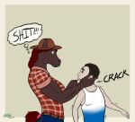 absurd_res accident accidental_death amber_eyes anthro back_pockets bbear belt belt_buckle biceps big_breasts big_muscles biped blue_clothing blue_shirt blue_topwear bottomwear bound breasts broken_neck brown_body brown_fur brown_hair buckle bust_portrait butt clenched_teeth clothed clothing cowboy_hat dated death denim denim_bottomwear denim_clothing digital_drawing_(artwork) digital_media_(artwork) duo english_text equid equine fake_brand female fingers flat_colors frown fur grace_(bbear) green_eyes green_lipstick hair hat head_turned headgear headwear hi_res holding_other horse horse_ears human jeans lips lipstick long_hair looking_at_another makeup male mammal muscular muscular_anthro muscular_arms muscular_female neck_muscles neck_snap onomatopoeia pale_skin pants pattern_clothing pattern_shirt pattern_topwear plaid plaid_clothing plaid_shirt plaid_topwear pockets ponytail portrait profanity red_hair red_plaid red_tail scared_eyes shaking shirt signature simple_background sound_effects standing strong_arms surprised tail tail_tied teeth text thought_bubble three-quarter_portrait topwear touching_face triceps twisted_neck white_body white_clothing white_shirt white_skin white_topwear wide_eyed worried worried_for_other worried_look
