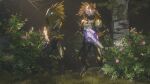  16:9 3d_(artwork) alien anthro arm_feathers arm_tuft avian beam_rifle blue_eyes camo colored digital_media_(artwork) digitigrade duo energy_weapon feather_hair feathered_crest feathers female forest forest_background full_armor glowing glowing_eyes grass grey_body grey_scales gun halo_(series) head_crest hi_res holding_gun holding_object holding_ranged_weapon holding_weapon kig-yar knife microsoft nature nature_background needle_rifle pink_eyes plant plasma_pistol pseudo_hair ranged_weapon scabbard scales scalie sibling_(lore) sister_(lore) sisters_(lore) standing syn_wit syn_yot synca t'vaoan tree tuft weapon widescreen xbox_game_studios yellow_body yellow_feathers 