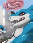  2026 absurd_res anthro anthro_on_anthro anthro_penetrated anthro_penetrating anthro_penetrating_anthro bandai_namco biped blue_body blush bodily_fluids digimon digimon_(species) digital_media_(artwork) duo erection exveemon flamedramon frottage_in_slit genitals half-closed_eyes hi_res internal internal_slit larger_male larger_penetrated lizardlars male male/male male_penetrated male_penetrating male_penetrating_male multicolored_body narrowed_eyes open_mouth penetration penile penile_penetration penis penis_in_slit red_eyes sex size_difference slit_day slit_penetration slit_play smaller_male sweat tapering_penis two_tone_body white_body 