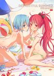  bad_id bad_pixiv_id ball barefoot beach beach_towel beach_umbrella beachball bikini blue_eyes blue_hair blush bow breasts cover cover_page doujin_cover flower hair_bow hat hibiscus long_hair looking_at_viewer mahou_shoujo_madoka_magica miki_sayaka multiple_girls navel nipples red_eyes red_hair sakura_kyouko sandals sandals_removed short_hair side-tie_bikini sitting small_breasts starfish straw_hat swimsuit towel umbrella untied untied_bikini very_long_hair wariza yuri yutsumoe 