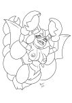 2_toes bernardol22 big_breasts breasts eyelashes fangs feet female generation_4_pokemon genitals gliscor hair hapu_(pokemon) hi_res hitori09 huge_breasts humanoid humanoid_pointy_ears line_art long_hair long_tail membrane_(anatomy) membranous_wings monochrome navel nintendo nipples nude paws pointy_ears pokemon pokemon_(species) pokemorph raised_arms scorpion_tail sitting sketch smile tail teeth toes tongs tongue tongue_out tools twintails_(hairstyle) vulva wings