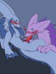 3:4 ambiguous_gender anthro arm_support aroused backward_arm_support blue_claws blue_mane blush blushing_profusely bodily_fluids claws delphoxiscool dragon duo eyes_closed fellatio fur furred_dragon furred_scalie genitals hand_on_tail heart_reaction heart_symbol hearts_around_head hi_res imminent_orgasm inner_ear_fluff kneeling_and_blow_position male mane mythological_creature mythological_scalie mythology oral penile penis pink_body pink_fur purple_claws purple_mane red_penis scalie sex sitting sweat sweat_emanata tail tapering_penis tuft white_body white_fur