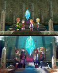  1girl 3boys arc_(ff3) comparison crystal final_fantasy final_fantasy_iii ingus luneth mimiblargh multiple_boys refia screencap temple 