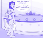  bathroom bathtub bikini bra dialog female glass hair human lord_magicpants mammal nude sketch swimsuit text the_ottermatic towel transformation underwear undressing 